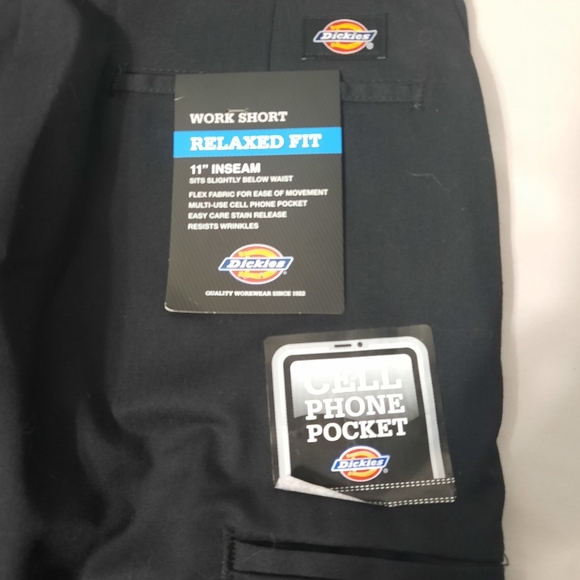 Dickies Men's Relaxed Fit Flex Work Shorts Black 30 New - Picture 3 of 8